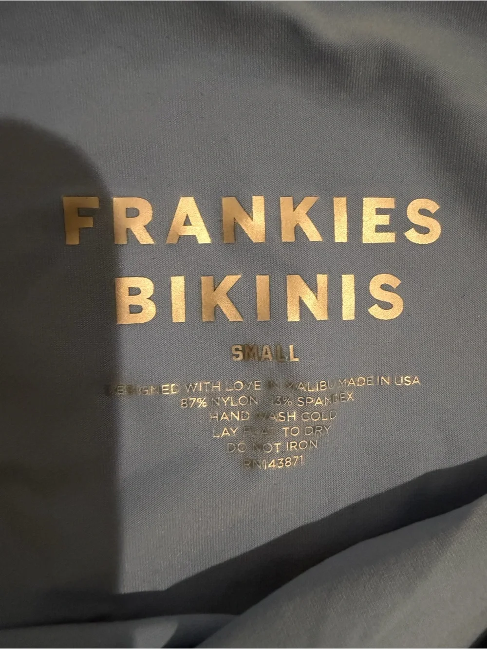Frankie's Bikinis light blue ribbed bikini set